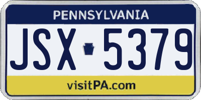 PA license plate JSX5379