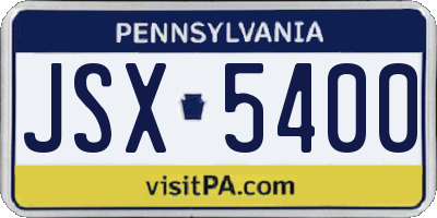 PA license plate JSX5400
