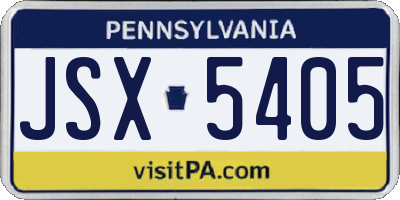 PA license plate JSX5405