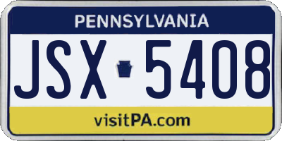 PA license plate JSX5408