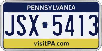 PA license plate JSX5413