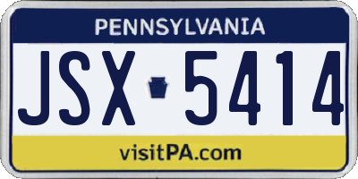 PA license plate JSX5414