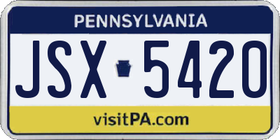 PA license plate JSX5420