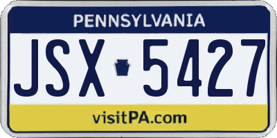 PA license plate JSX5427