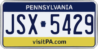 PA license plate JSX5429