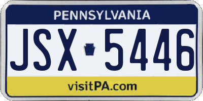 PA license plate JSX5446