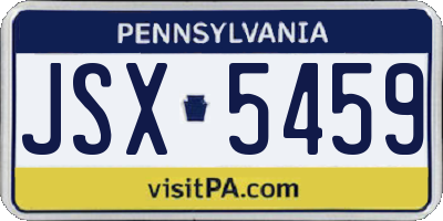 PA license plate JSX5459