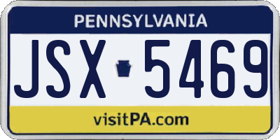PA license plate JSX5469