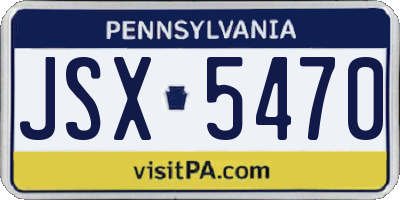 PA license plate JSX5470
