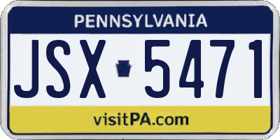 PA license plate JSX5471