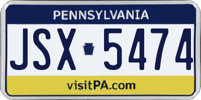 PA license plate JSX5474