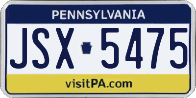 PA license plate JSX5475