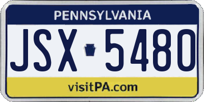 PA license plate JSX5480