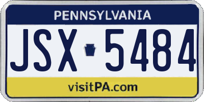PA license plate JSX5484
