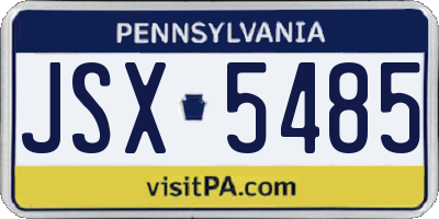 PA license plate JSX5485