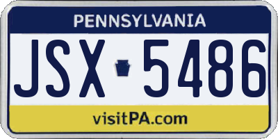 PA license plate JSX5486