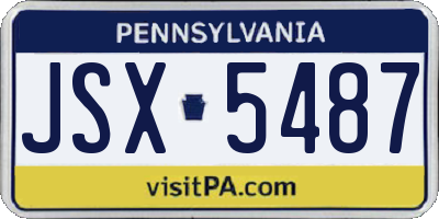 PA license plate JSX5487