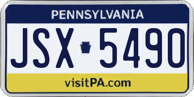 PA license plate JSX5490