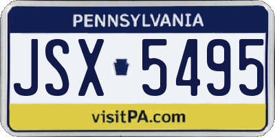 PA license plate JSX5495