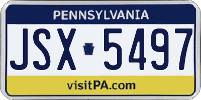 PA license plate JSX5497