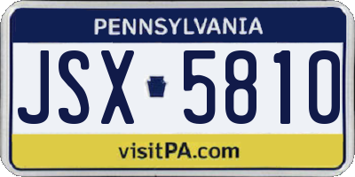 PA license plate JSX5810