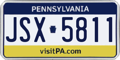 PA license plate JSX5811