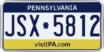 PA license plate JSX5812