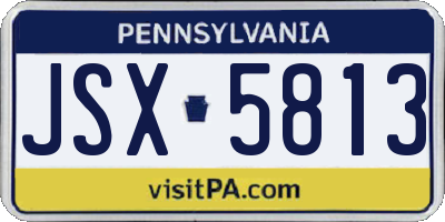 PA license plate JSX5813