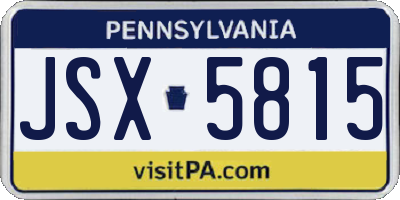 PA license plate JSX5815