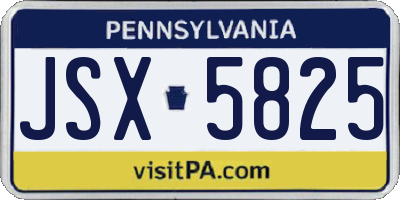 PA license plate JSX5825