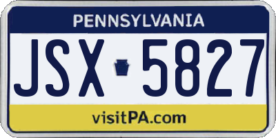 PA license plate JSX5827