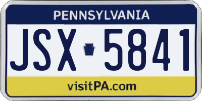 PA license plate JSX5841