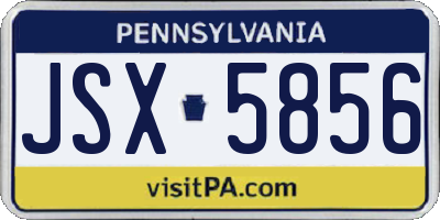 PA license plate JSX5856