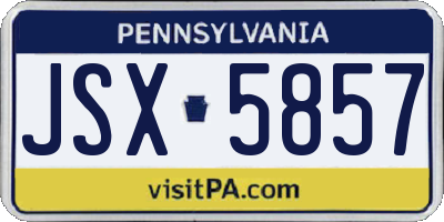 PA license plate JSX5857