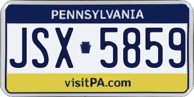 PA license plate JSX5859