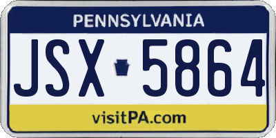 PA license plate JSX5864