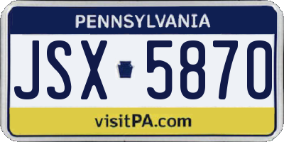 PA license plate JSX5870