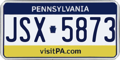 PA license plate JSX5873