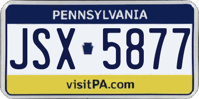PA license plate JSX5877
