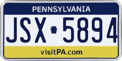 PA license plate JSX5894