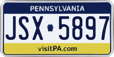 PA license plate JSX5897