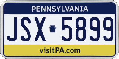 PA license plate JSX5899