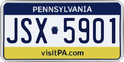 PA license plate JSX5901