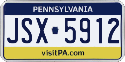 PA license plate JSX5912