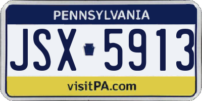 PA license plate JSX5913