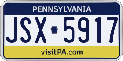 PA license plate JSX5917