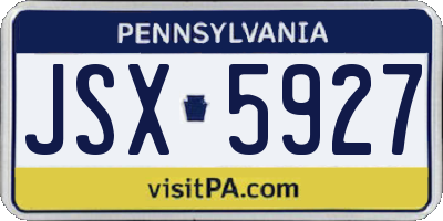 PA license plate JSX5927