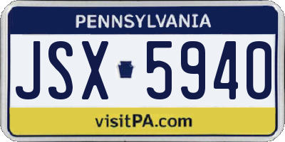 PA license plate JSX5940