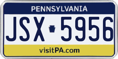 PA license plate JSX5956
