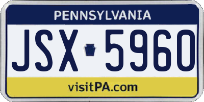PA license plate JSX5960